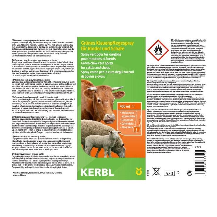 Kerbl Spray vert pour le soin des sabots