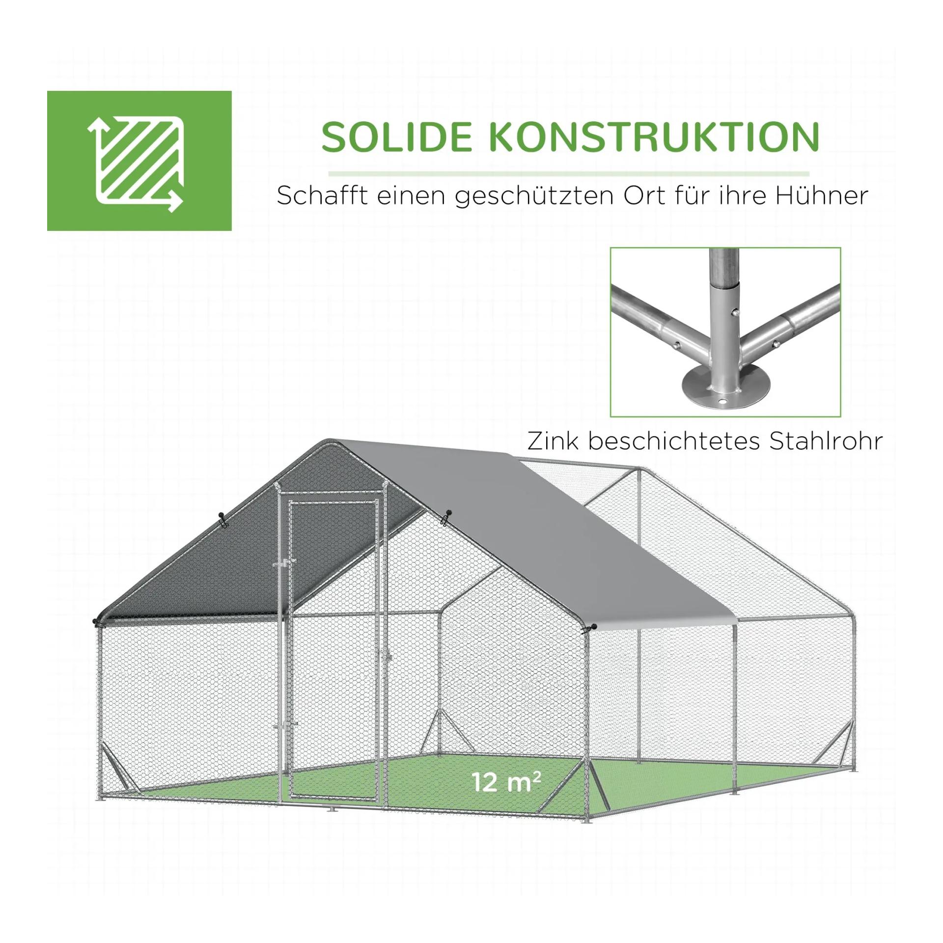 Mainer Enclos pour poules en libre parcours 3 x 4 x 2 m