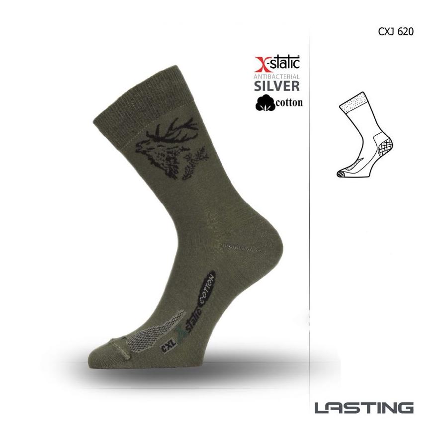 X-Static Silber-Ionen Socken HIRSCH Unisex - dunkelgrün