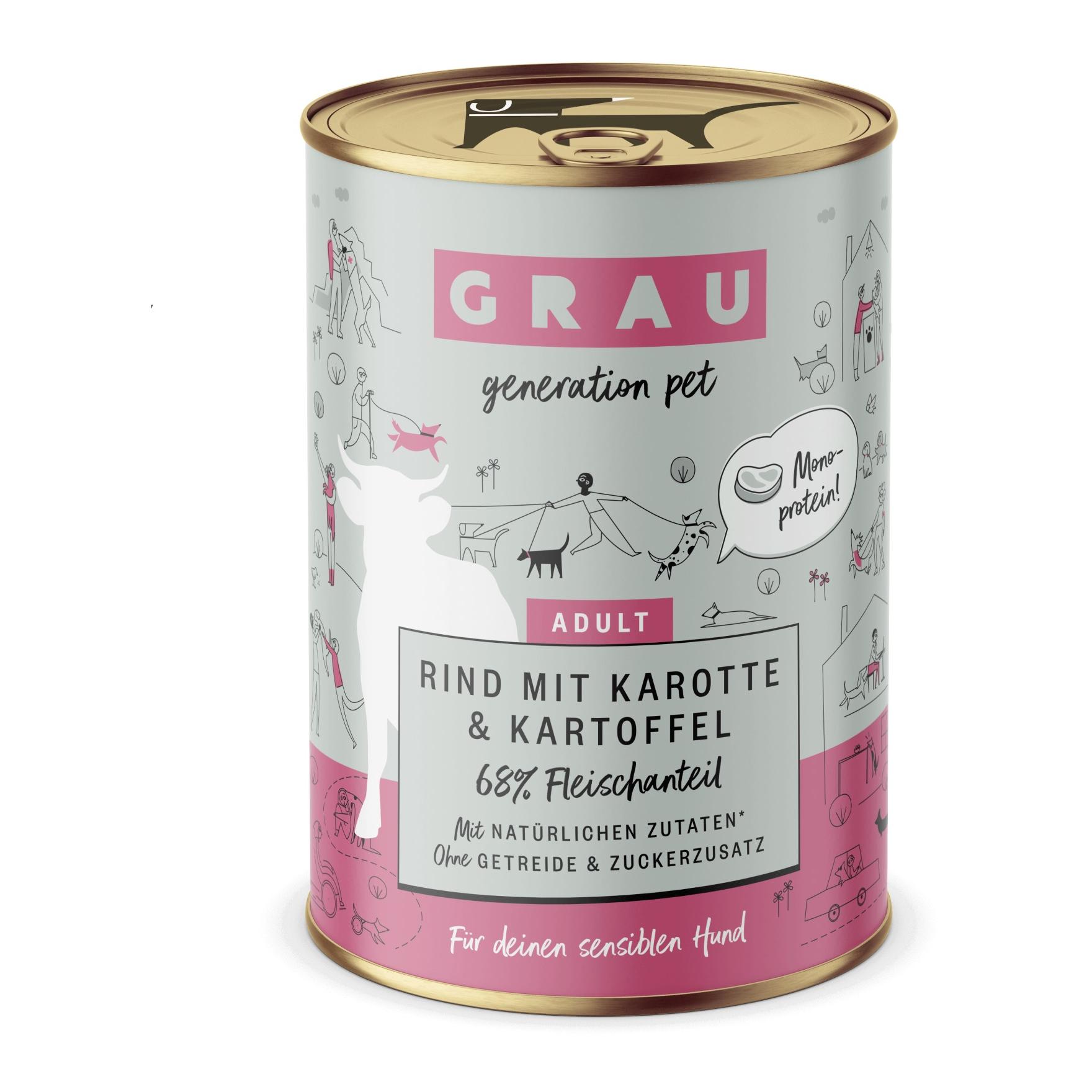 Grau - Generation Pet Nassfutter Rind mit Karotte und Kartoffel