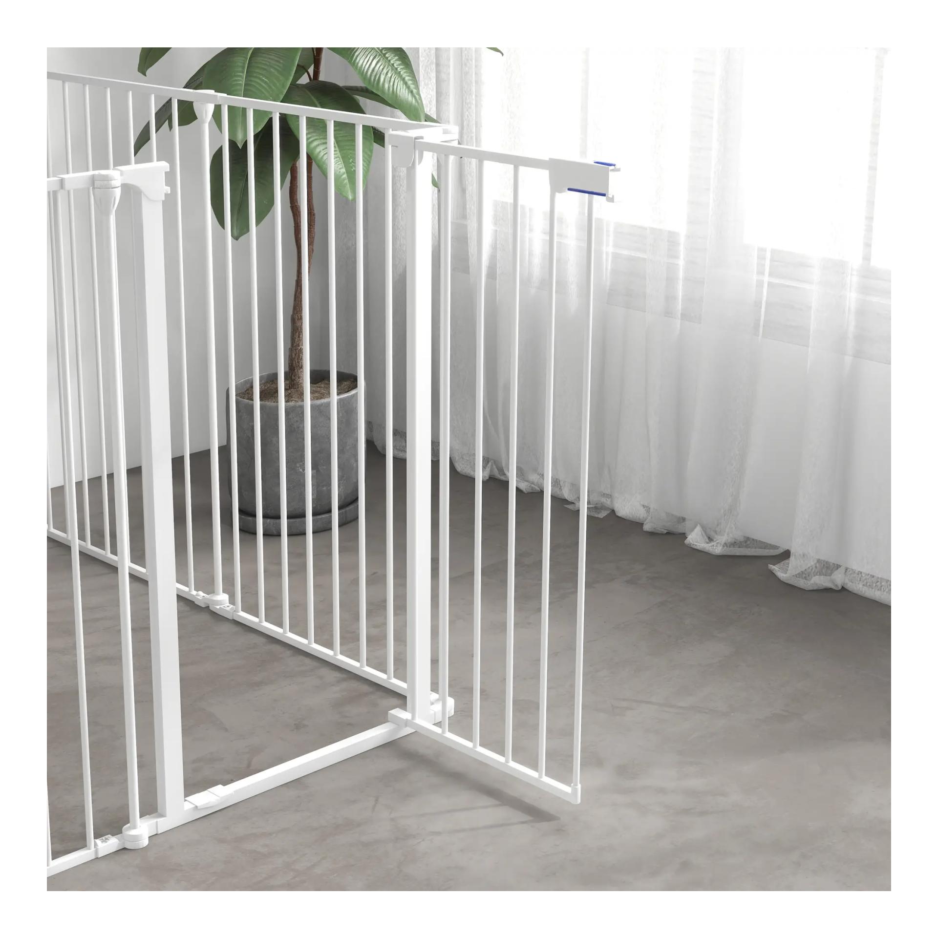 Mainer Enclos pour chiots blanc avec 6 barreaux