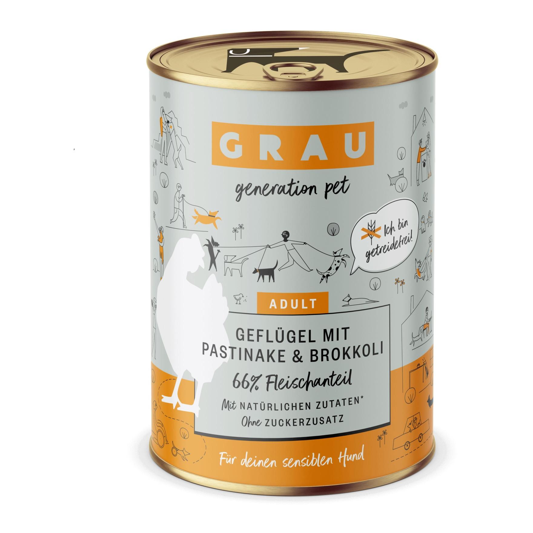 Grau - Generation Pet Nassfutter Geflügel mit Pastinake und Brokkoli