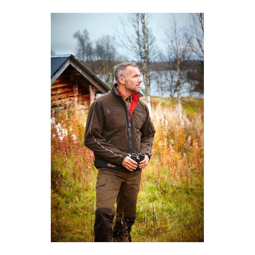Härkila Kamko Fleecejacke wendbar - Brown/Red