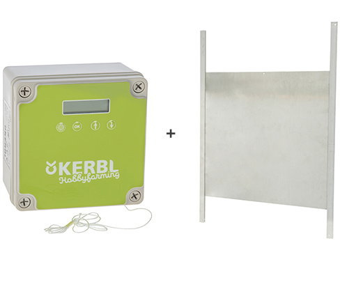 Kerbl Hobbyfarming Hühnertür inkl. Schiebetür 430 x 400 mm Grau