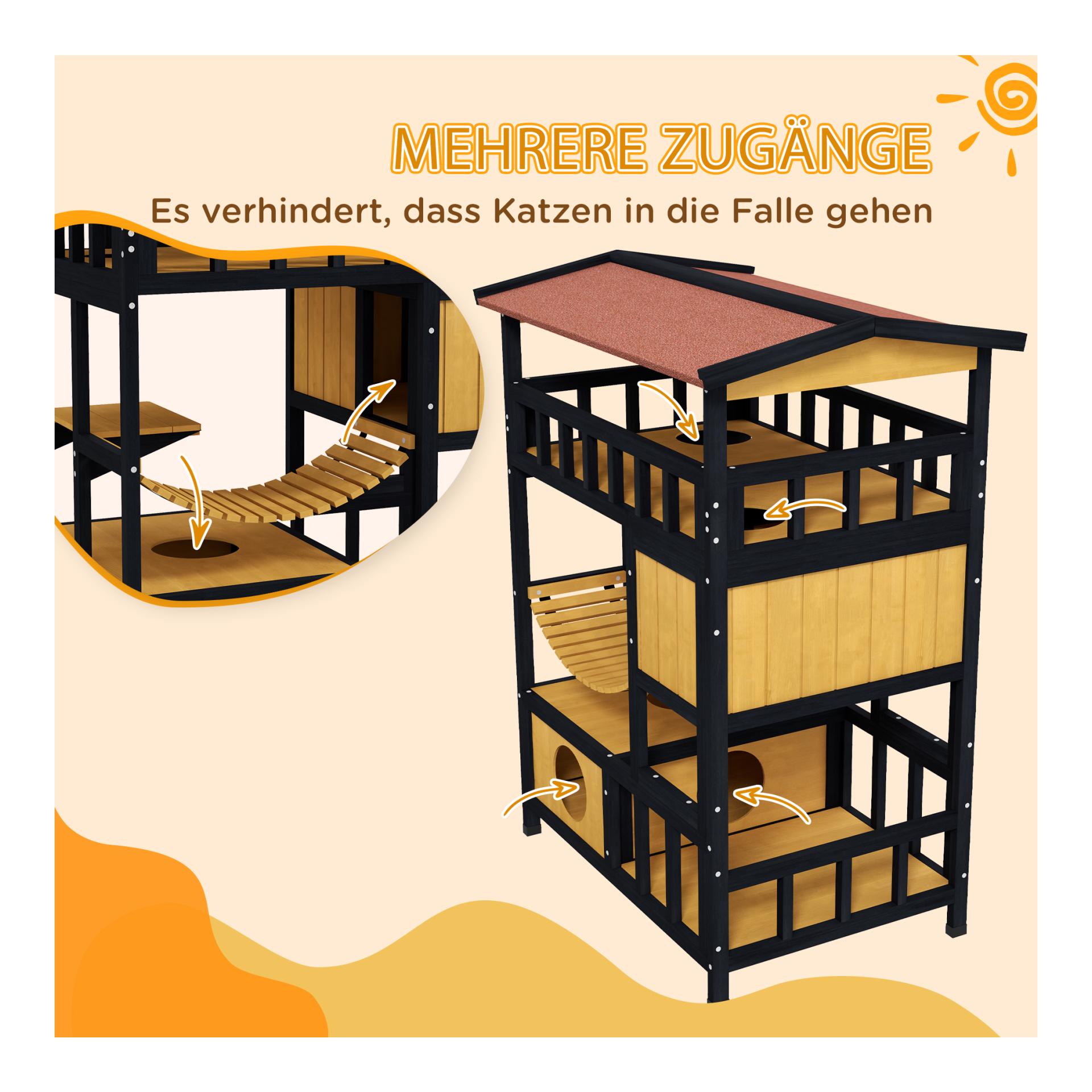 Mainer Katzenhaus aus Holz