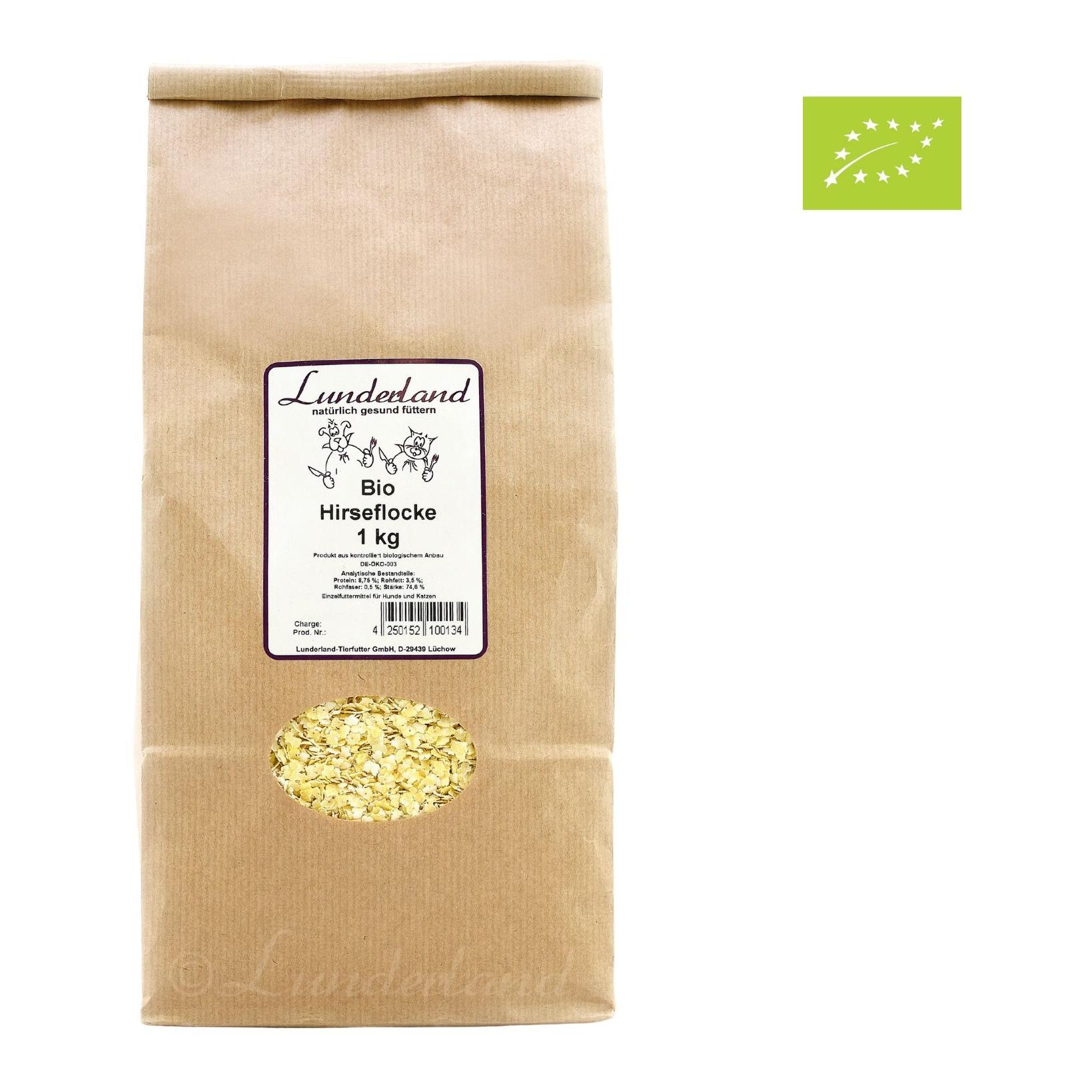 Lunderland Flocons de millet bio - Aliment complet pour chiens et chats