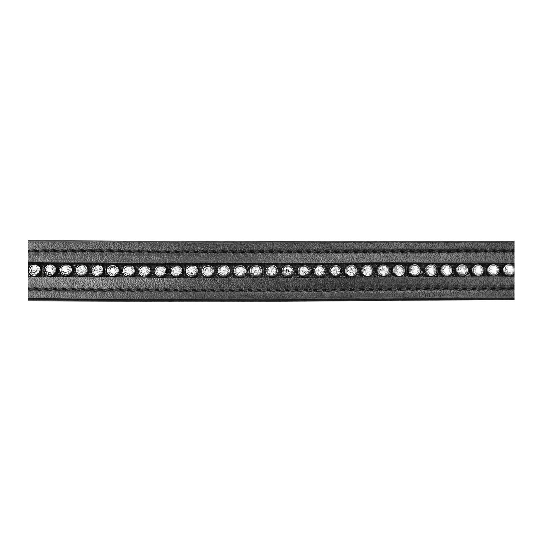 Waldhausen Gurtzügel mit Strasskette - schwarz/weiss