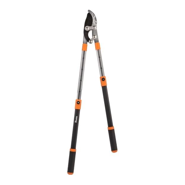 Bradas Teleskop-Astschere aus Aluminium für Äste mit V-SERIES Getriebe, Ambossklinge Schwarz/Orange