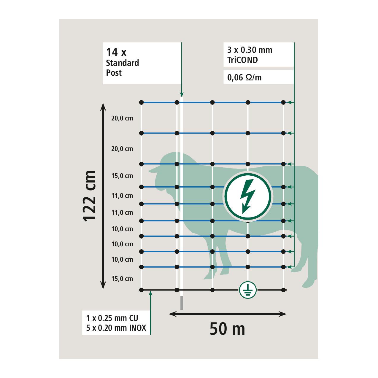 AKO Weidenetz OviNet Maxi - 122 cm x 50 m