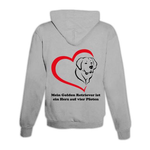 Hoodie mit Zipper Retriever Herz Unisex