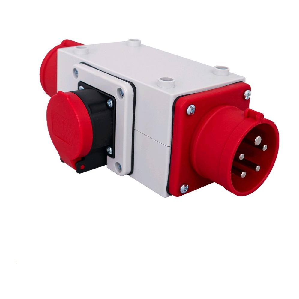 Ekström Kreuzsteckverteiler – CEE 16 A + 2× T25, 400 V, IP44