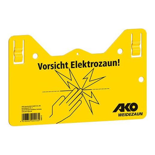 AKO Warnschild – Vorsicht Elektrozaun! Gelb