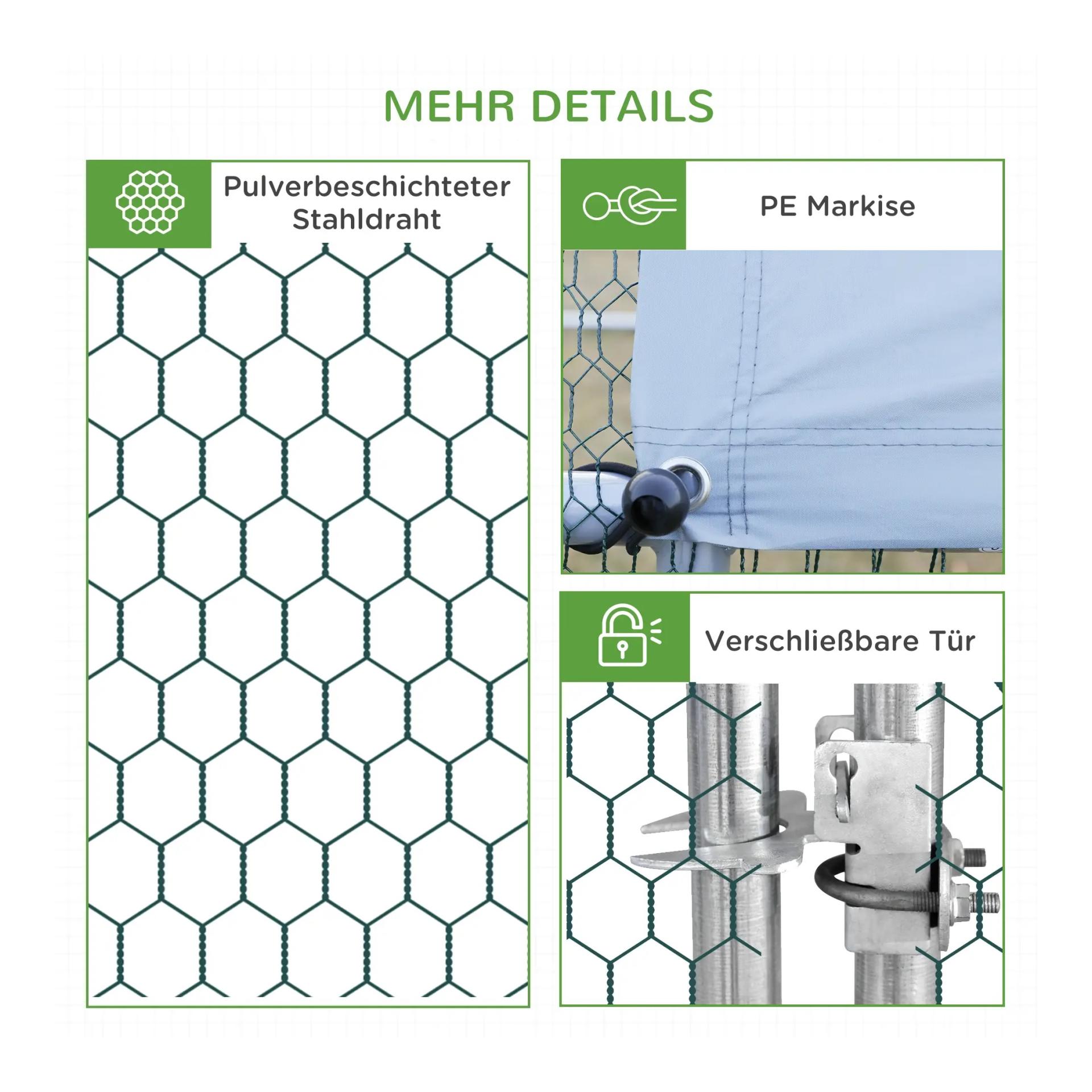 Mainer Enclos pour poules en libre parcours 3 x 6 x 2 m