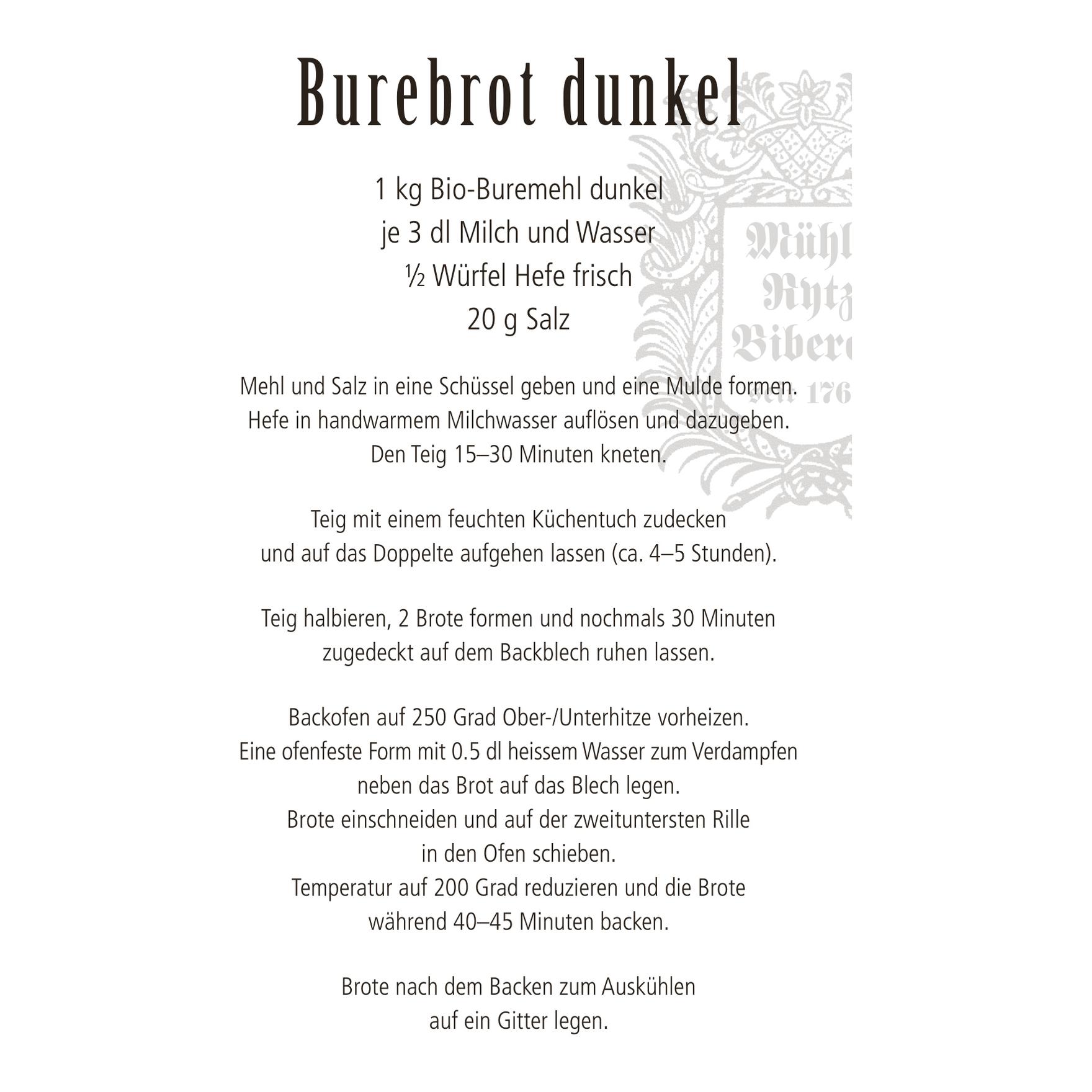 Mühle Rytz Bio Buremehl dunkel Bio Suisse Knospe