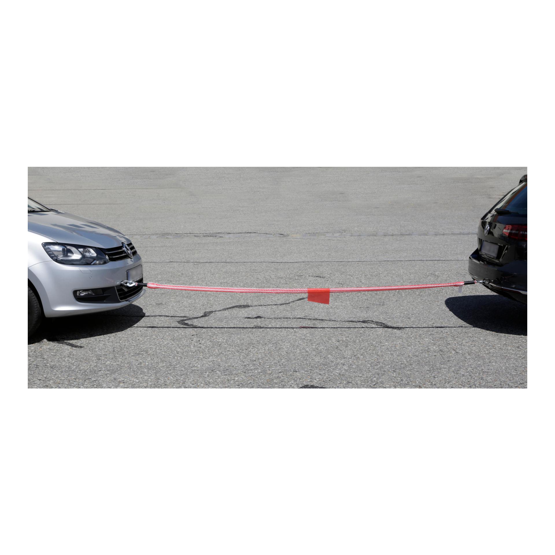 Kerbl Abschleppseil elastisch 4 m, 3500kg, Karabinerhaken & Fahne