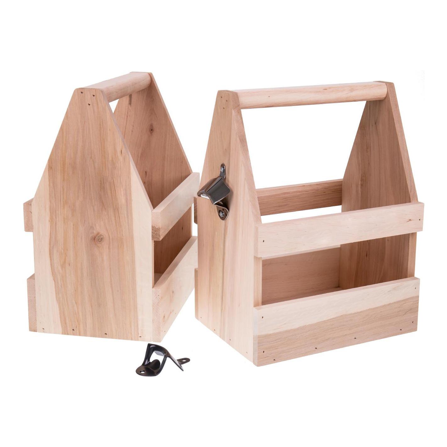 Hauptner Flaschenträger aus Holz mit Flaschenöffner