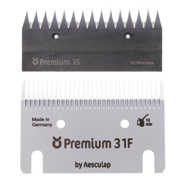 Kerbl Schermesser-Set, Pferd, 31F/15 Zähne, hautnah Silber