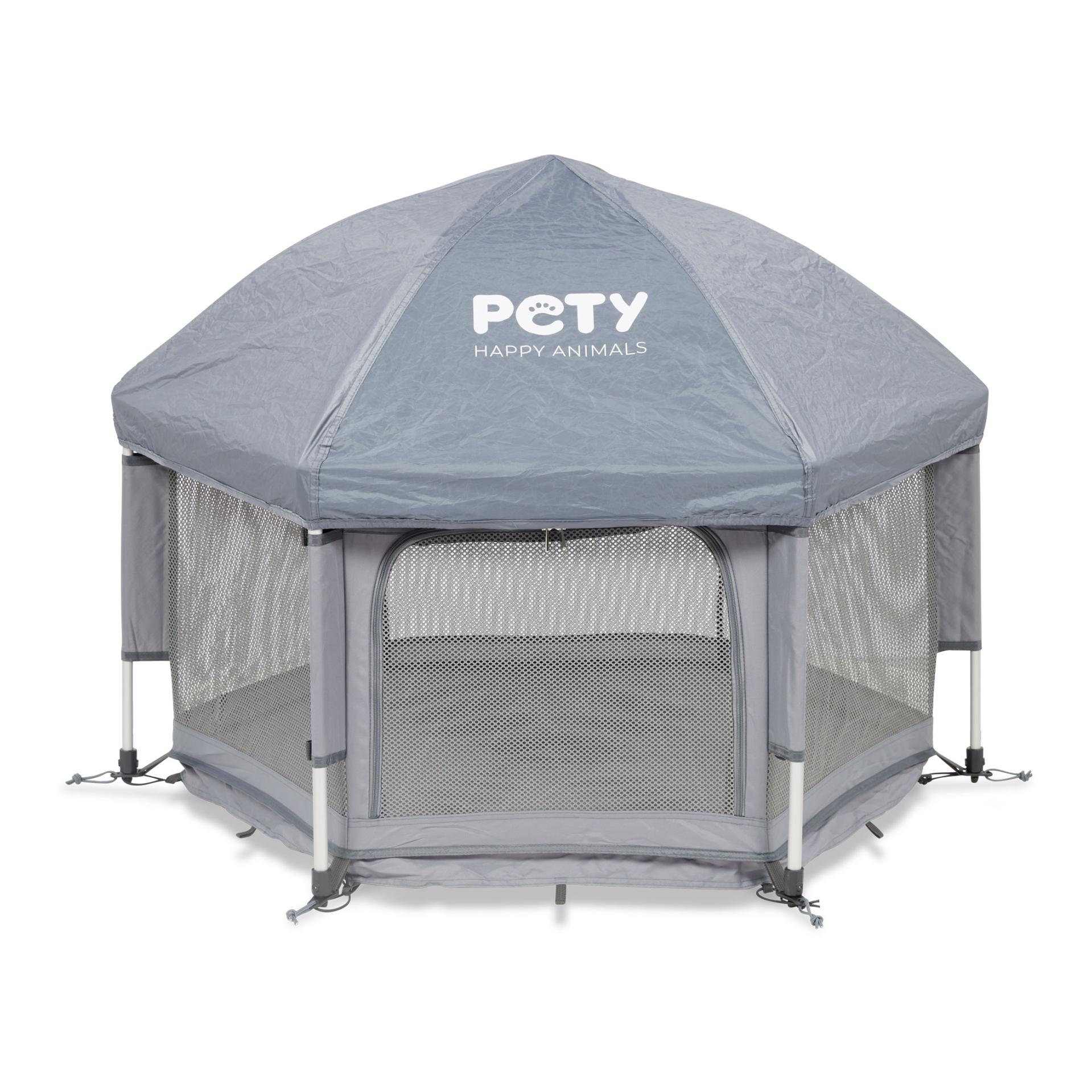 Pety Laufstall Set klein mit Bodenmatte und Dach