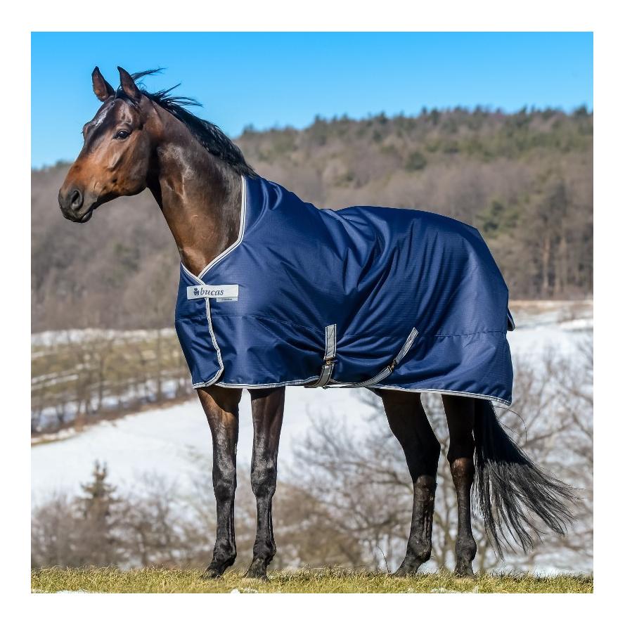 Bucas Weidedecke Freedom Turnout High Neck 150g - navy/silver