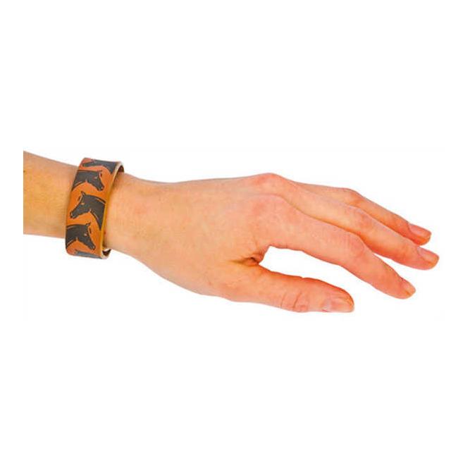 happyROSS Lederarmband «Pferdeköpfe» Orange