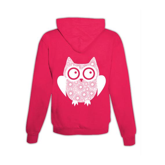 JoyLine Hoodie mit Zipper Owl Unisex Pink