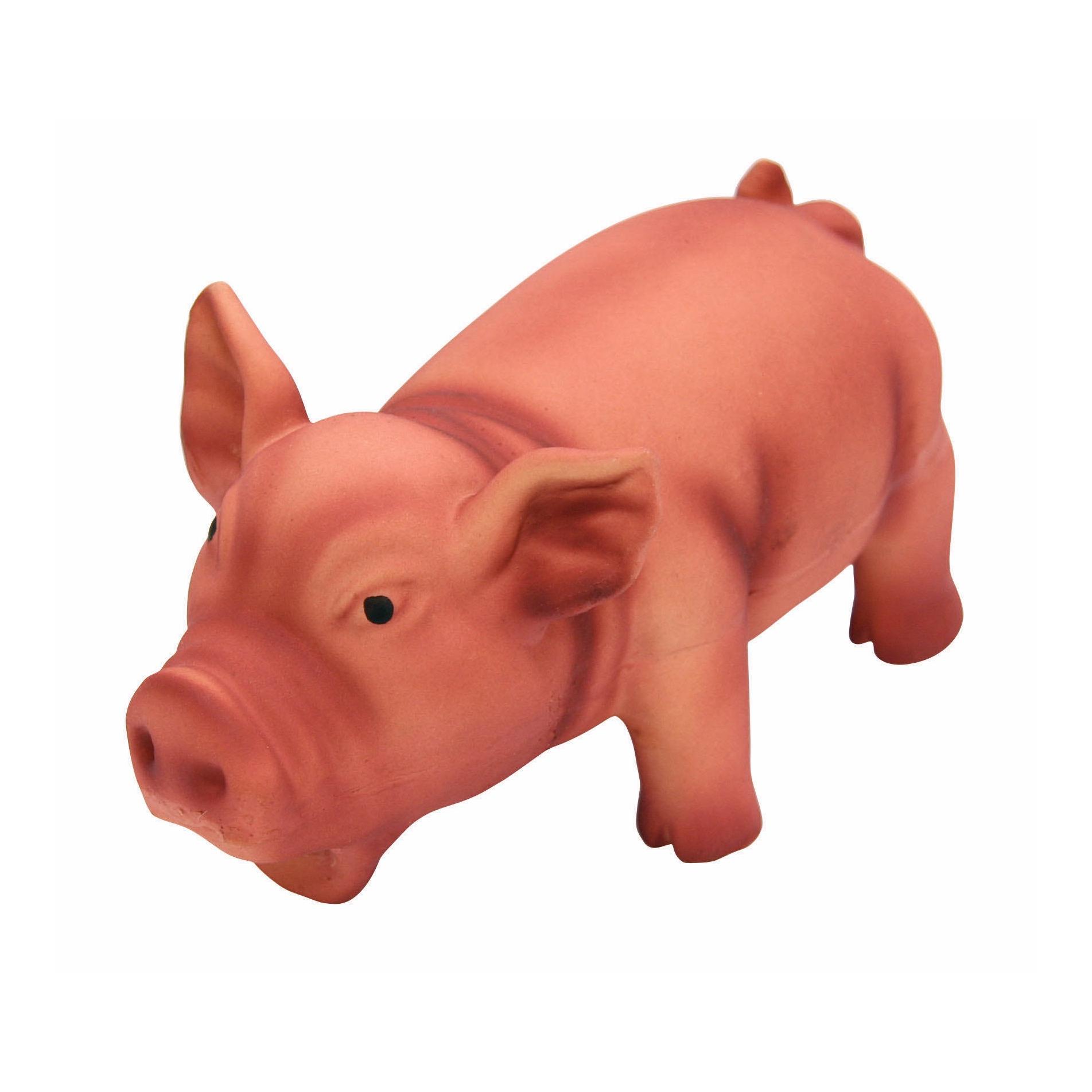 Kerbl Pet Latexschwein m. Grunzton 15cm- farblich sortiert Orange/Braun