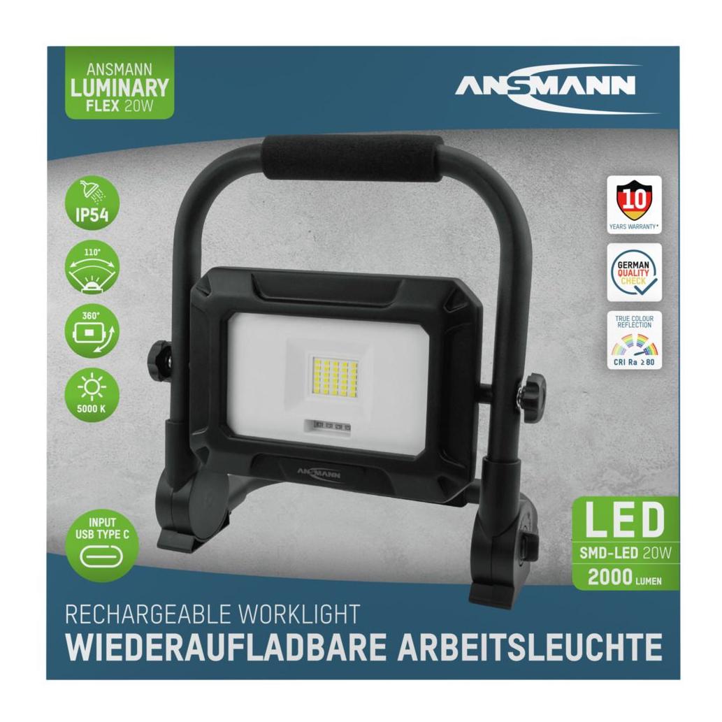 Ansmann Luminary LED Strahler 20 W mit integriertem Akku