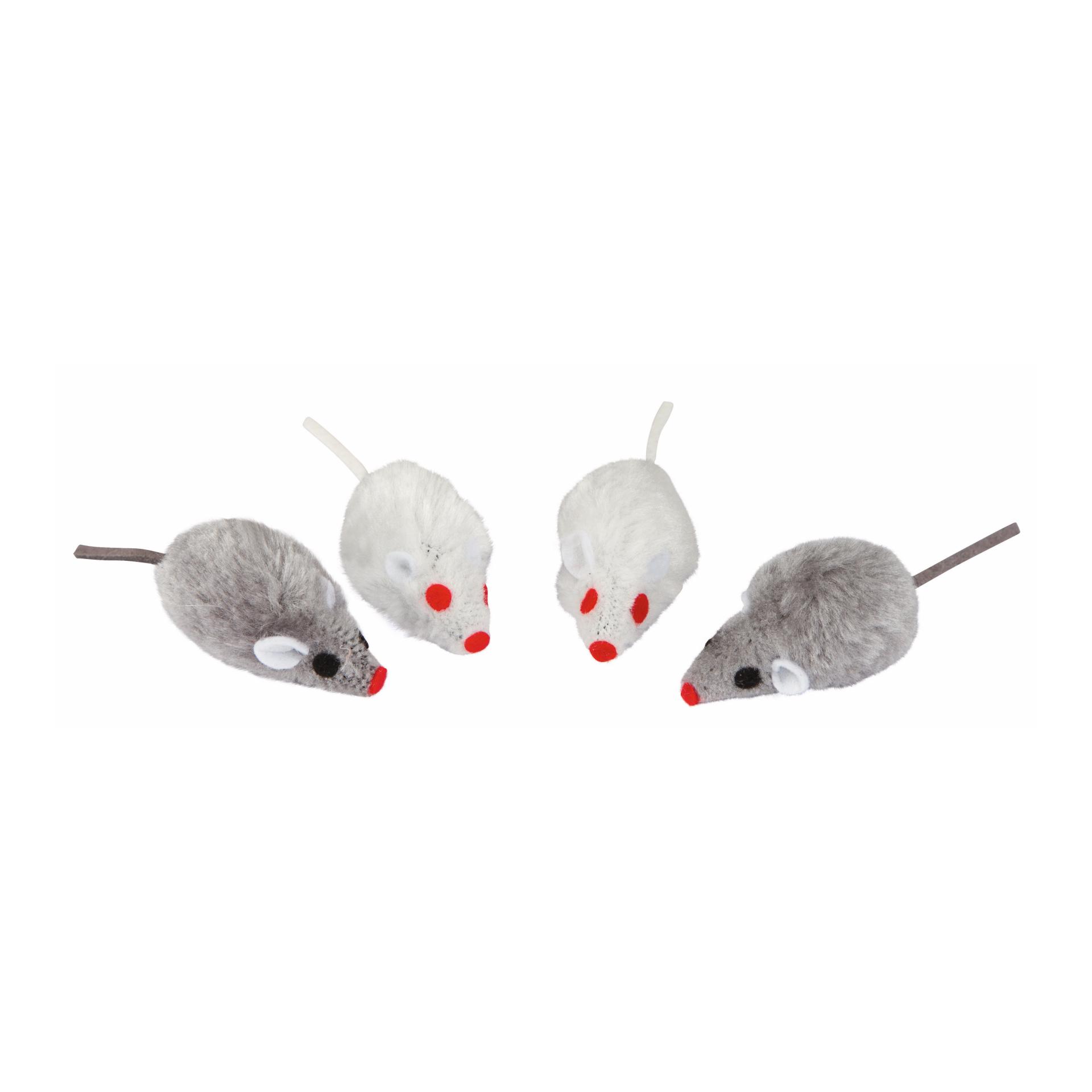Kerbl Pet Fellmaus - 4 Stück Grau/Weiss