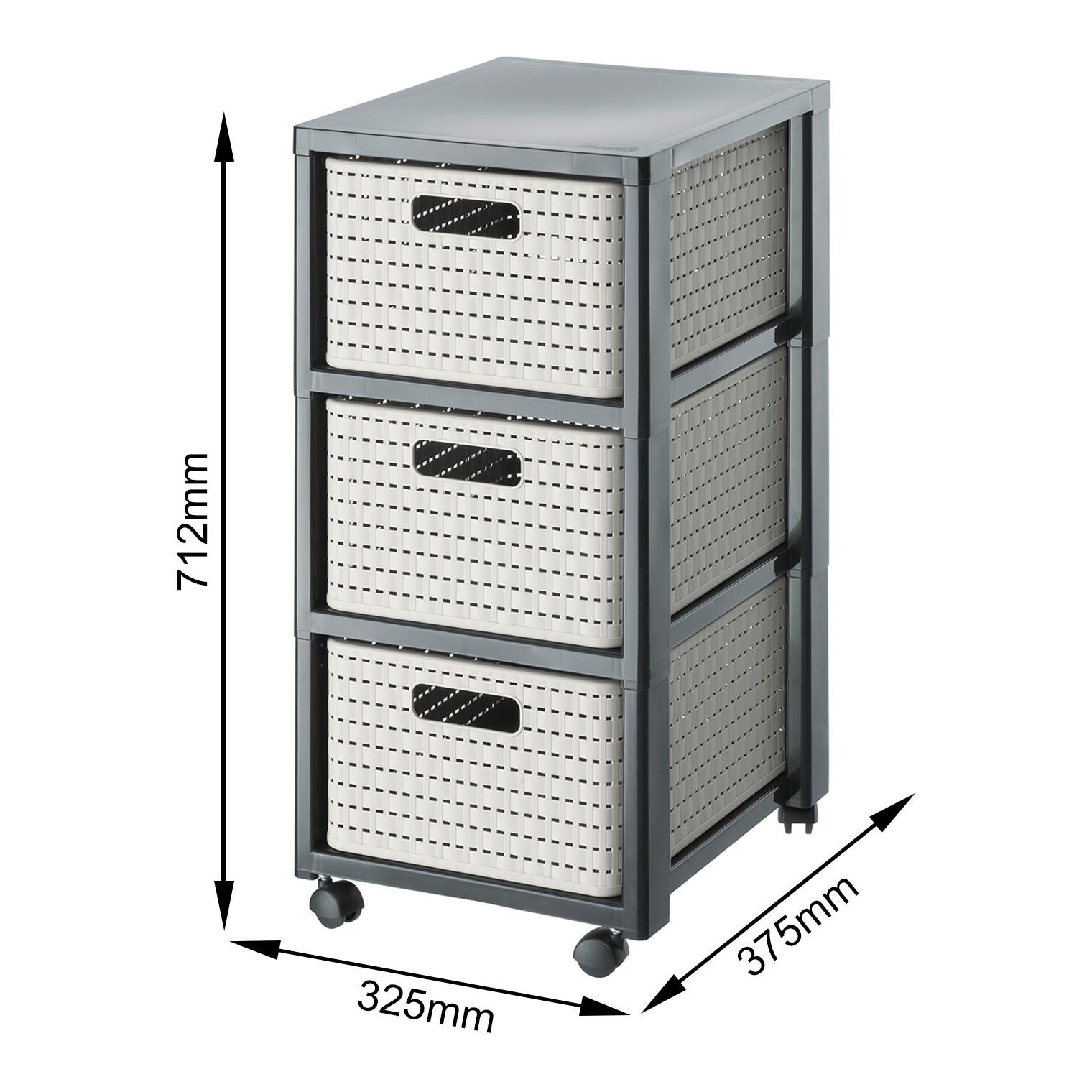 Rotho Tower mit Rollen 3 x DIN A4 COUNTRY