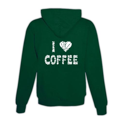 Hoodie mit Zipper I Love Coffee Unisex