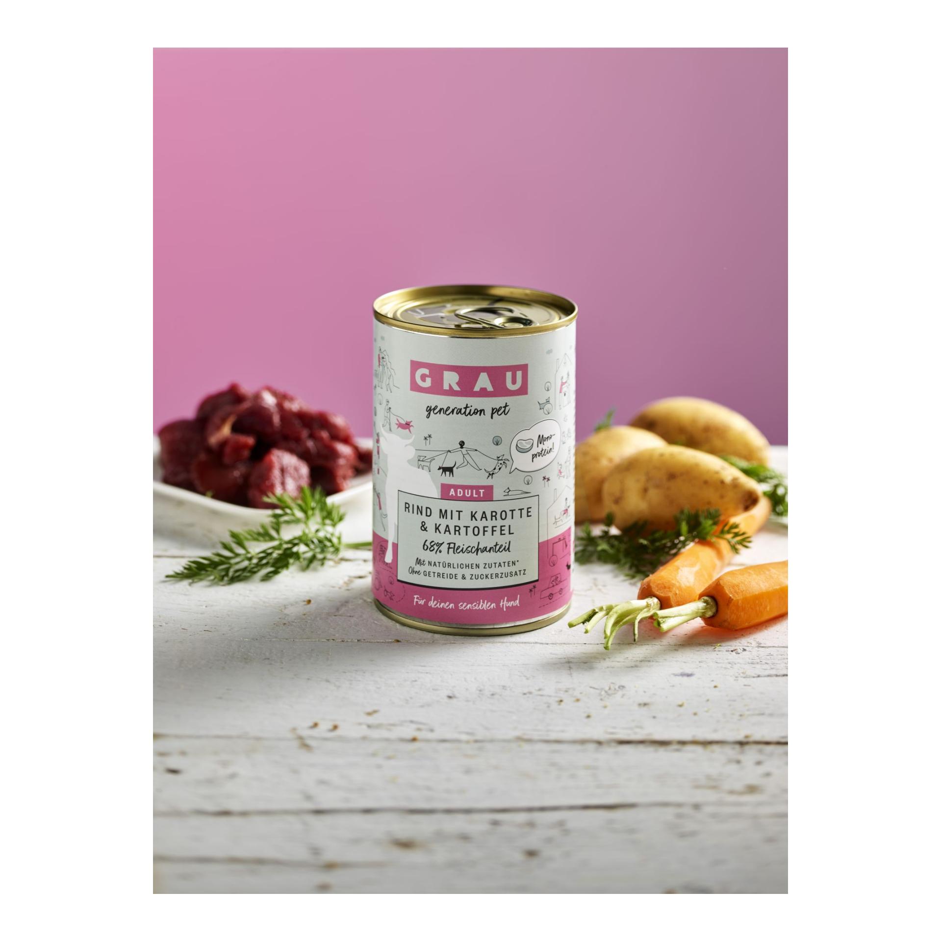 Grau - Generation Pet Nassfutter Rind mit Karotte und Kartoffel