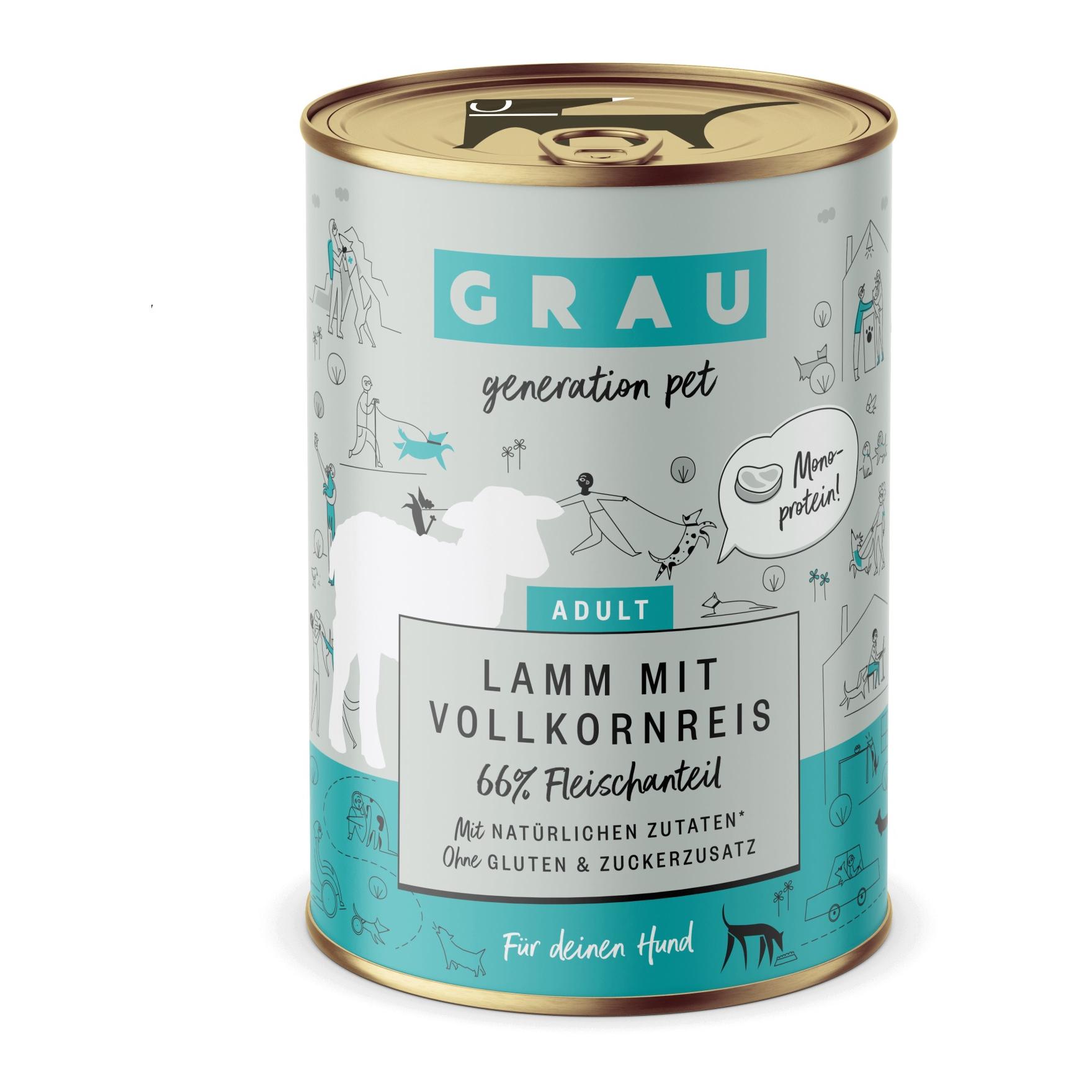 Grau - Generation Pet Nassfutter Lamm mit Vollkornreis Natur