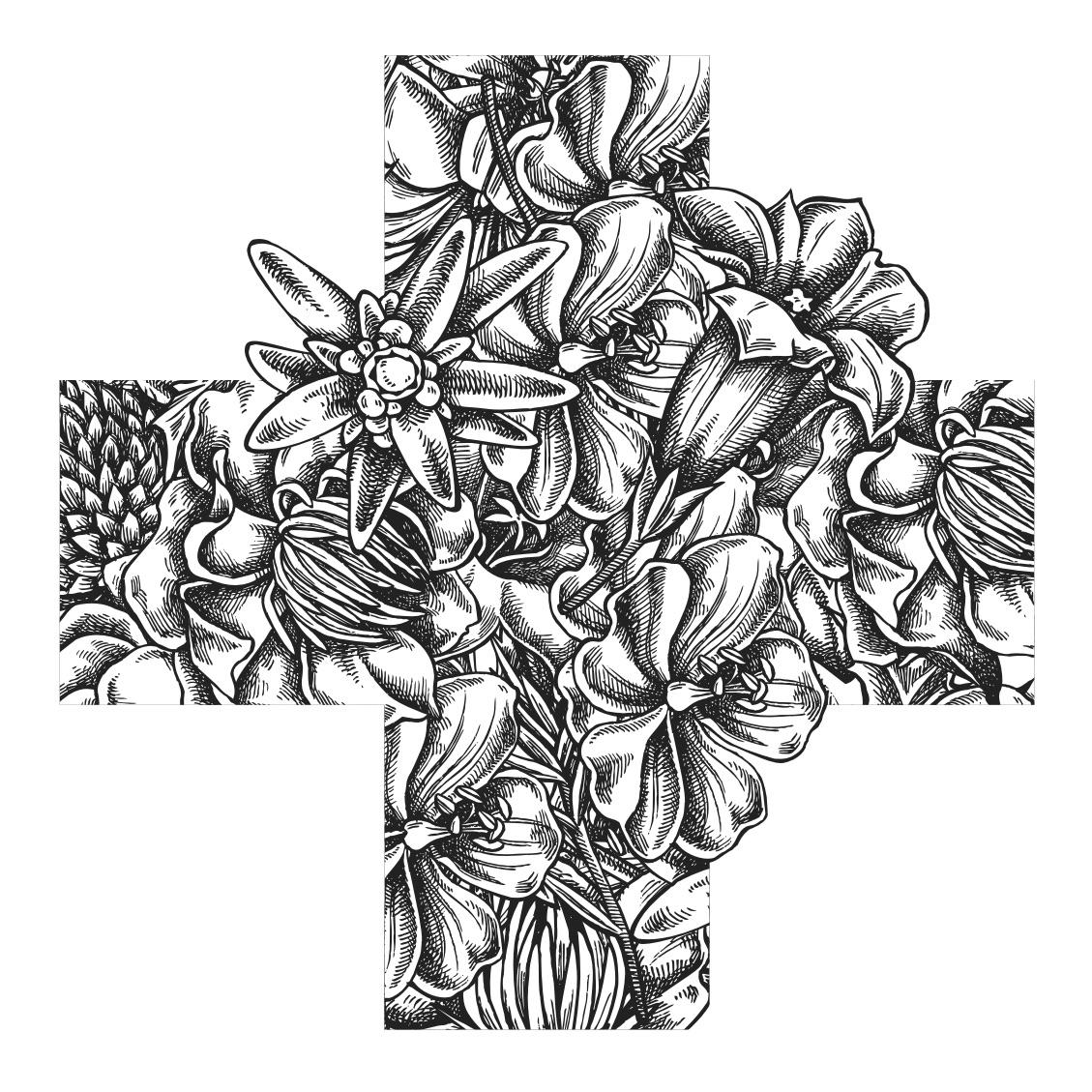 orsino T-shirt Croix en fleurs unisexe - blanc