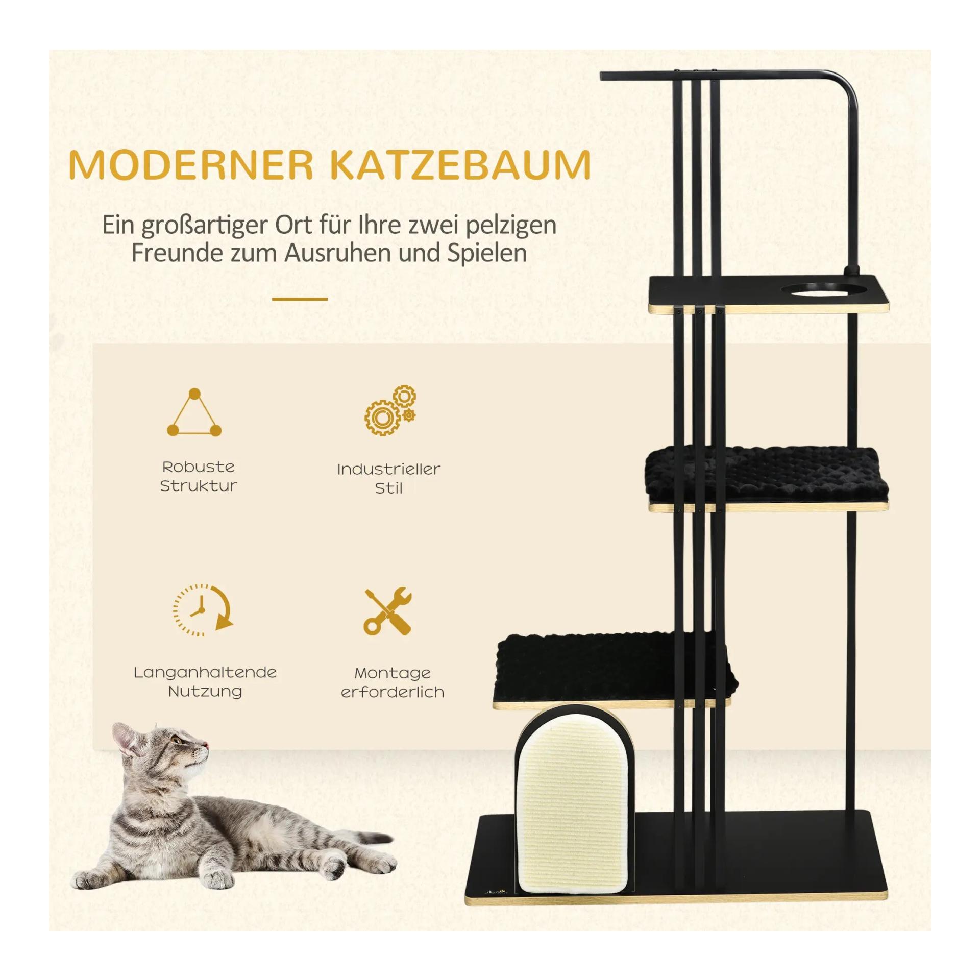 Mainer Katzenbaum mit 3 Plattformen