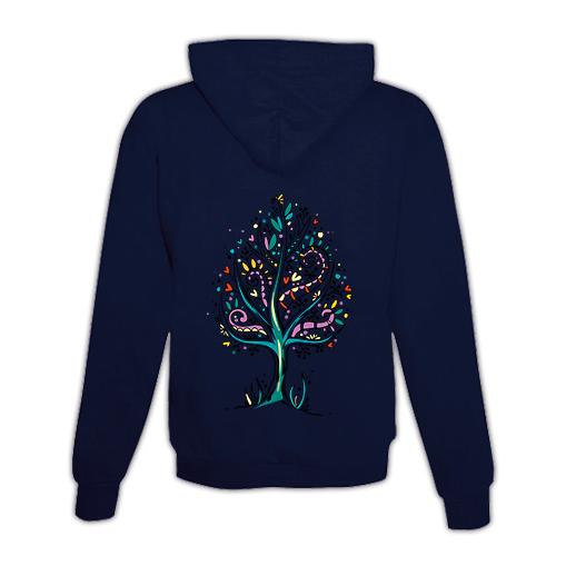 Hoodie mit Zipper Baum bunt Unisex