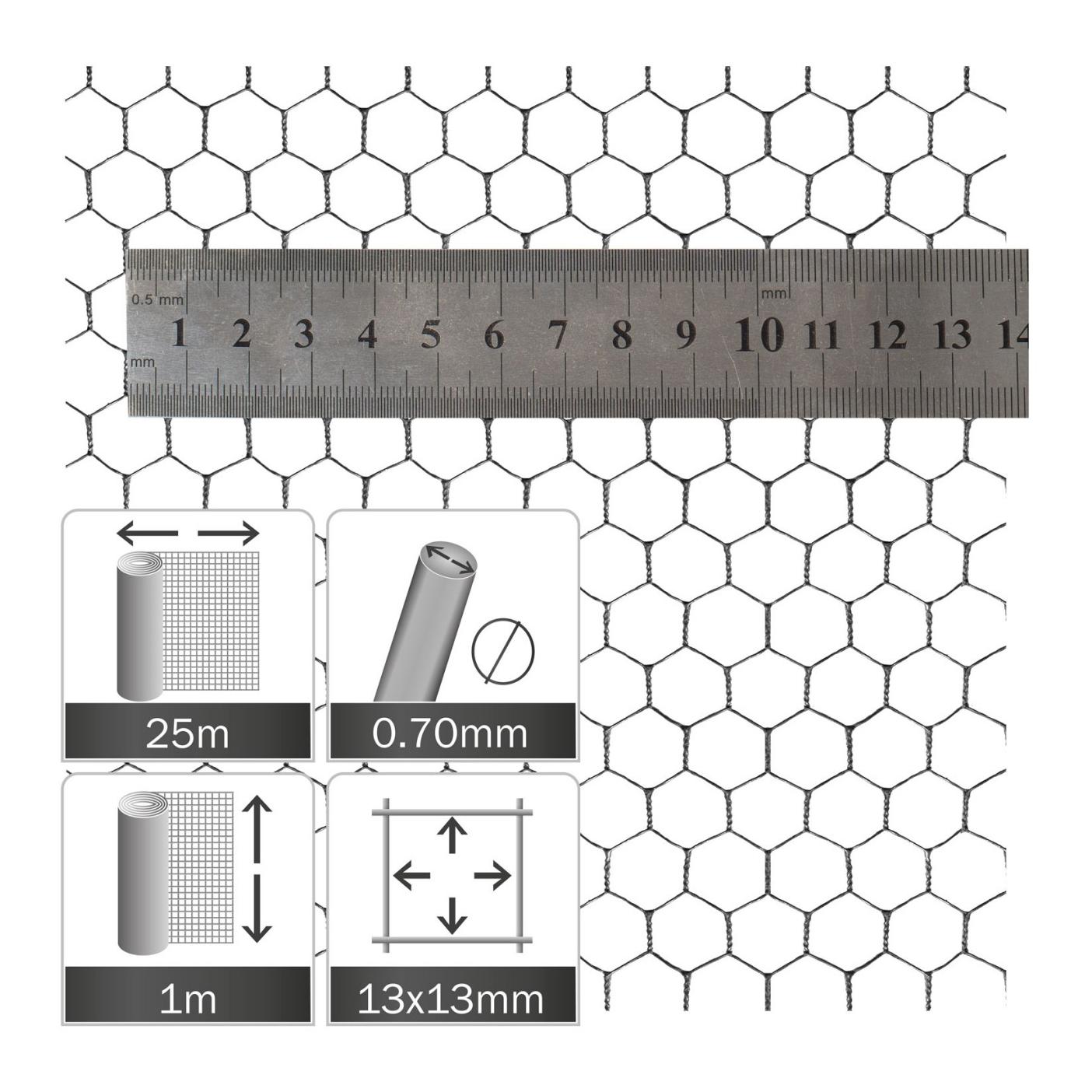 Hauptner Sechseckgeflecht verzinkt - 13 x 0.70 mm