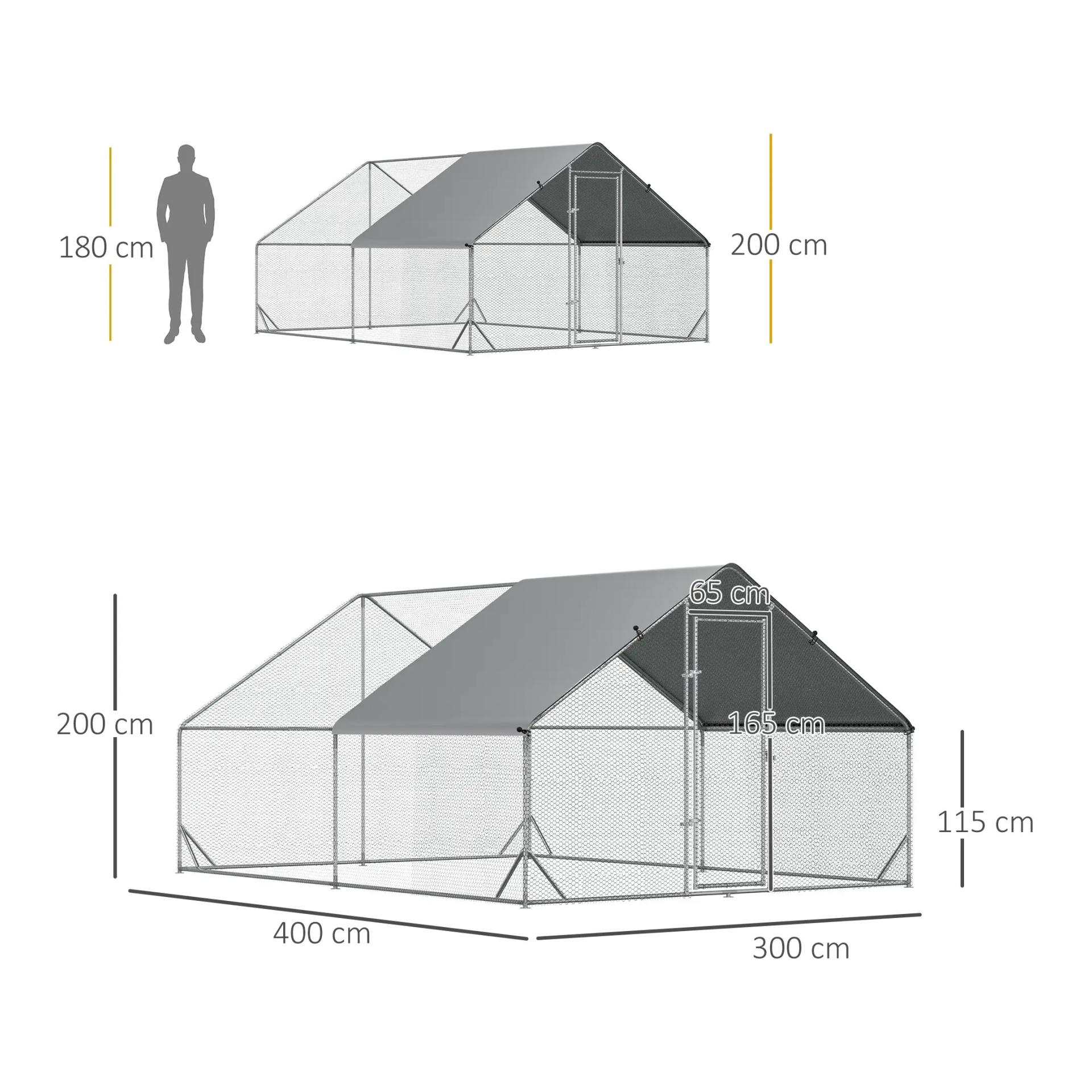 Mainer Enclos pour poules en libre parcours 3 x 4 x 2 m