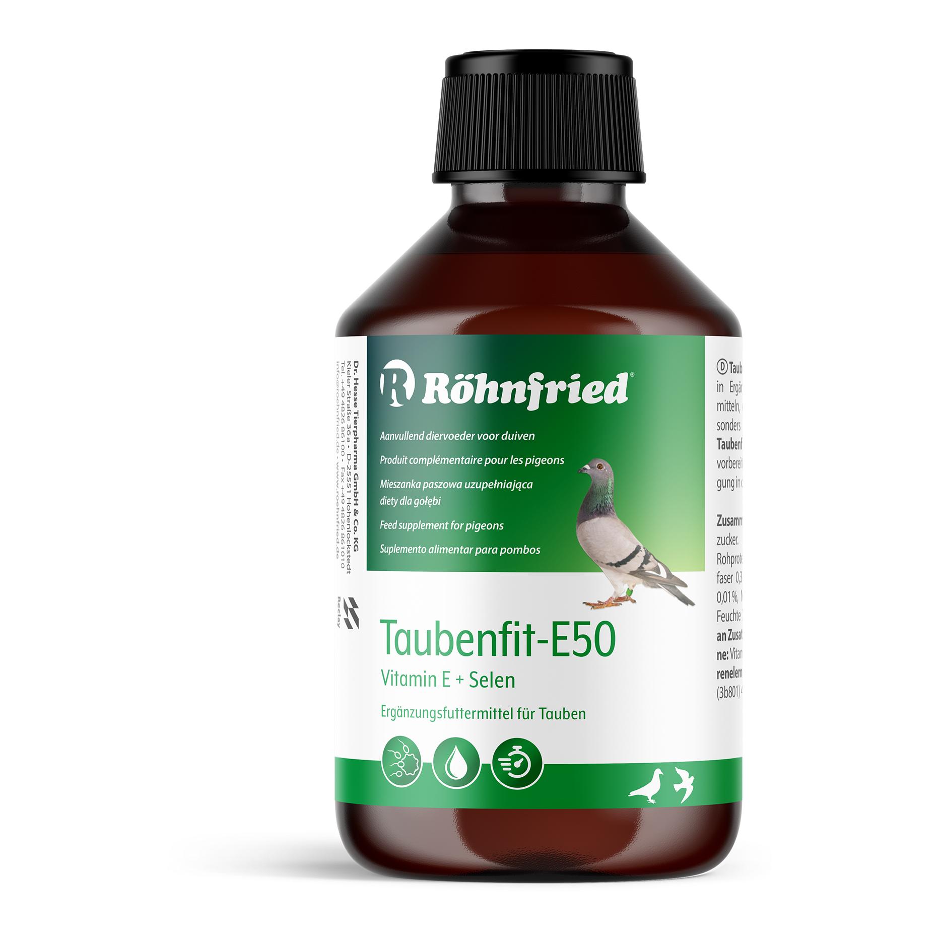 Röhnfried Taubenfit E-50 - Vitamin E + Selen-Präparat zur Steigerung der Fruchtbarkeit und  Zellschutz für Reisetauben