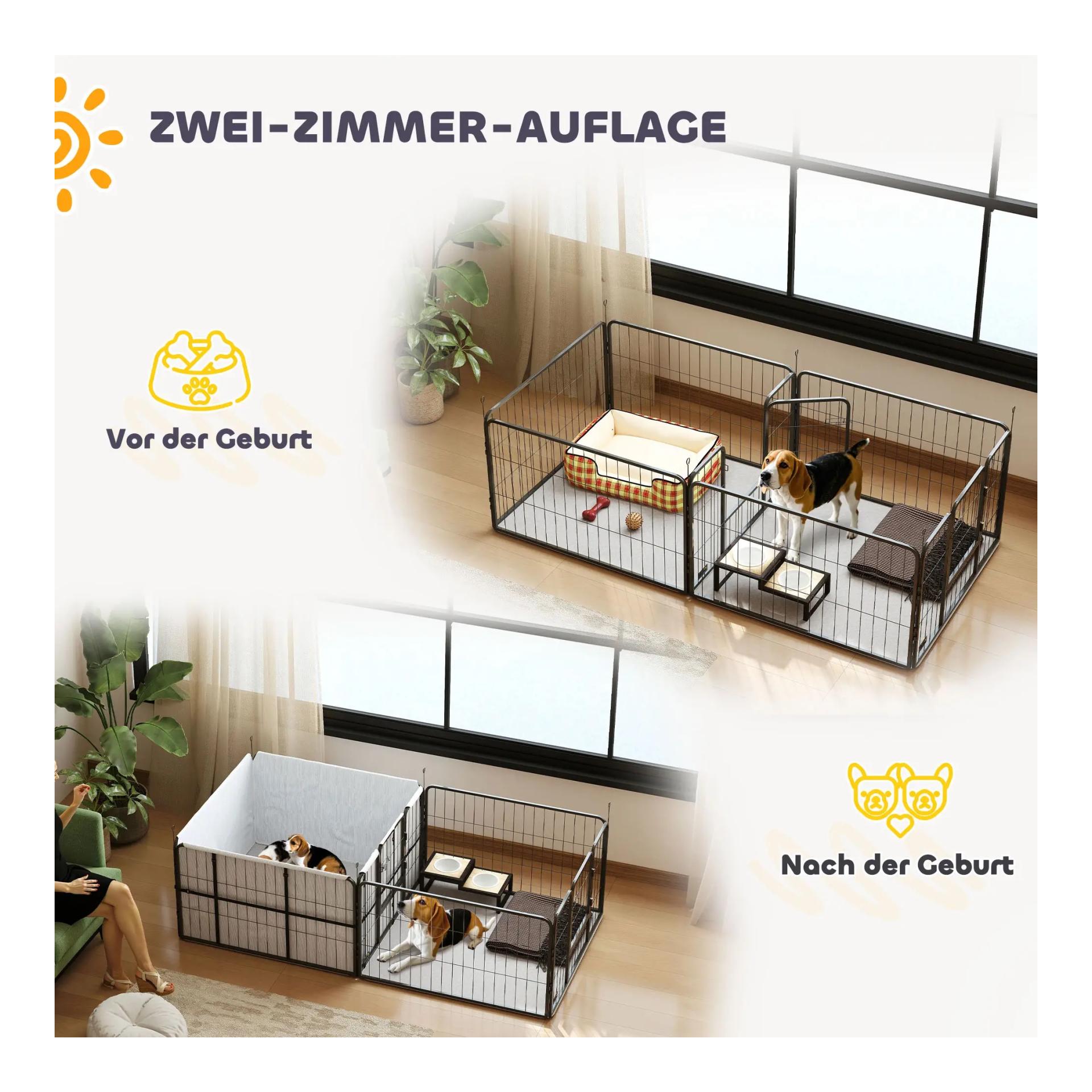 Mainer Cage de mise bas avec espace d'exercice et tapis lavable