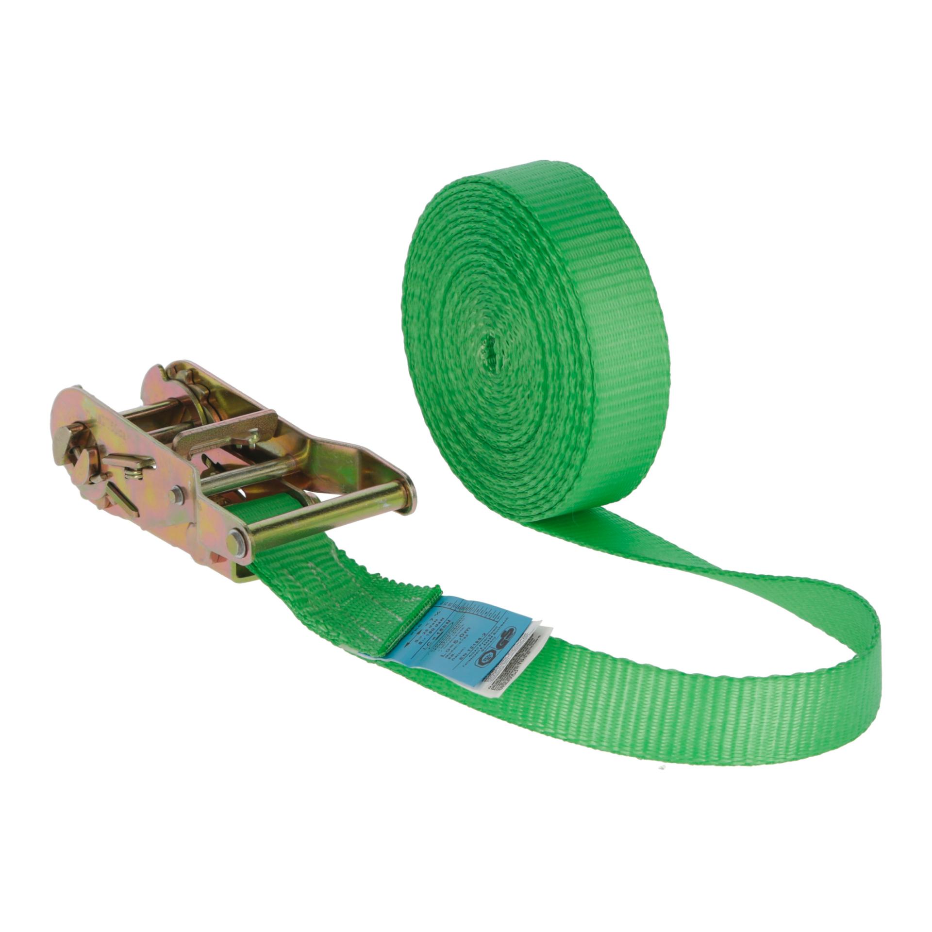 Kerbl Sangle à cliquet 1 pièce 25 mm/5 m, 750/1500 kg - verte