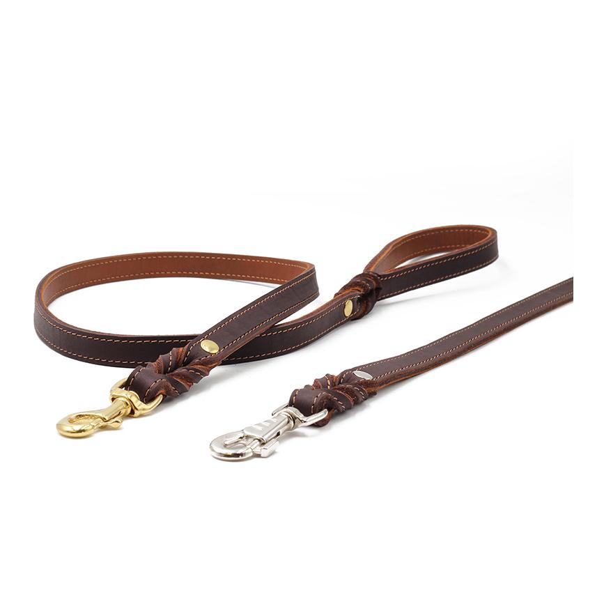 Maul Lederwaren Lederleine Klassik Premium 1,20m - cognac/silber