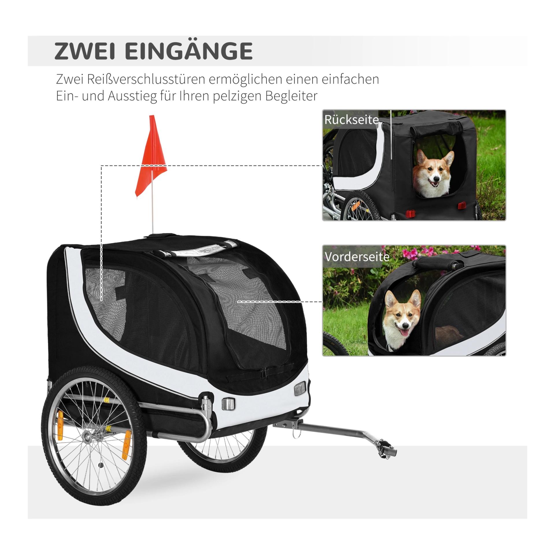 Mainer Remorque à vélo pour chiens jusqu'à 20 kg