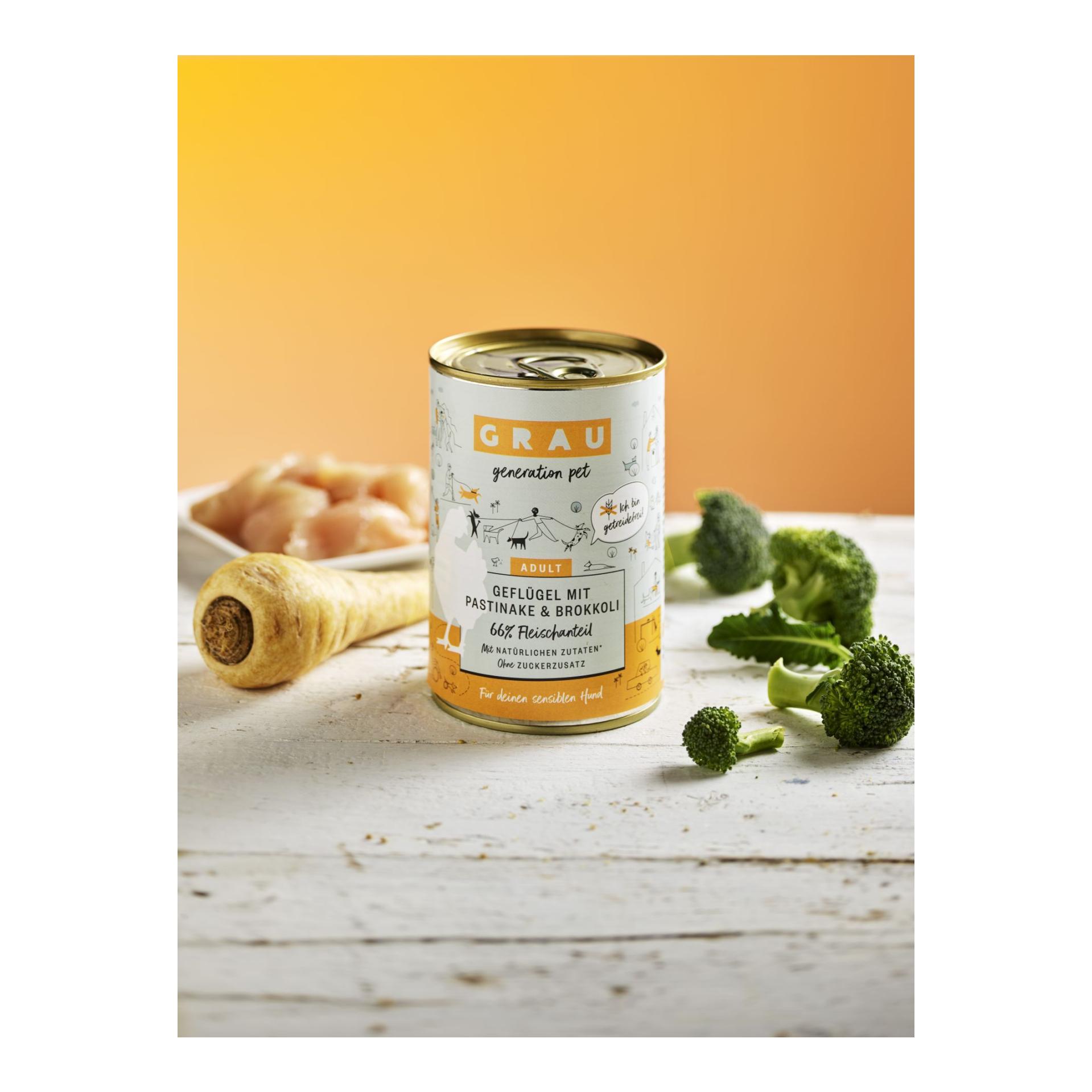 Grau - Generation Pet Nassfutter Geflügel mit Pastinake und Brokkoli