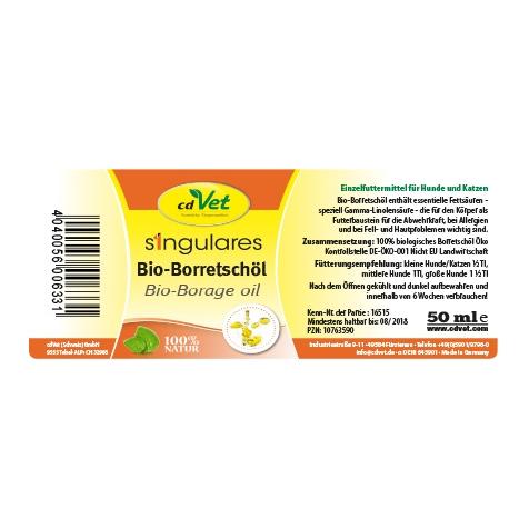 cdVet Huile de bourrache biologique unique