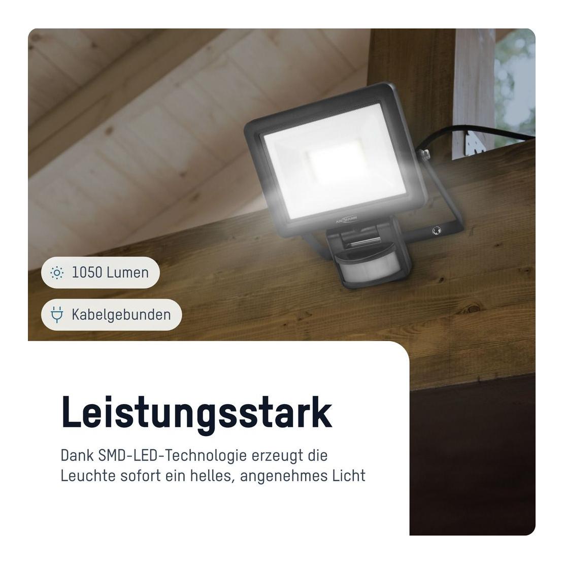 Ansmann Luminary Wandstrahler 10 W mit Bewegunsmelder