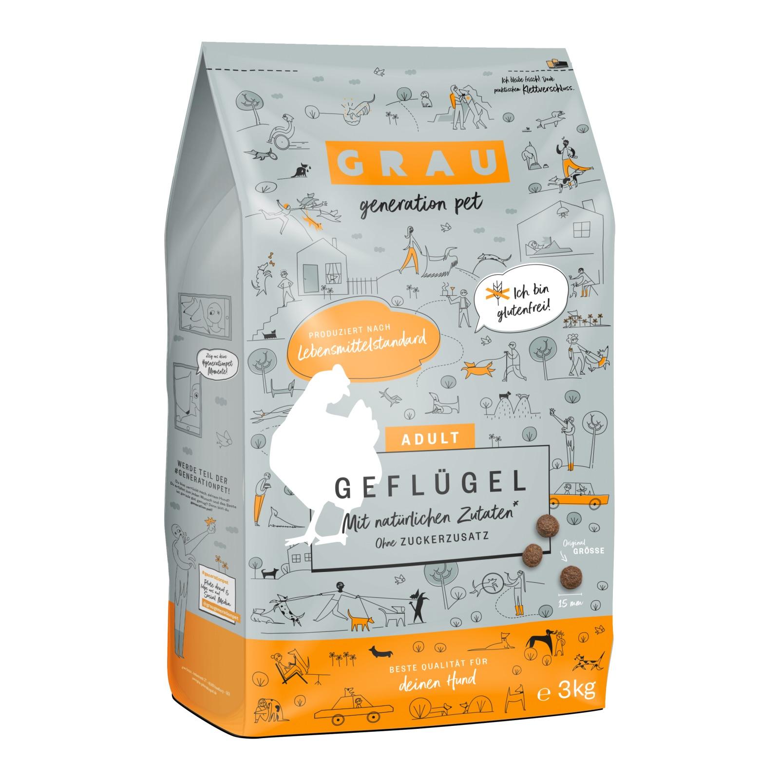 Grau - Generation Pet Trockenfutter Geflügel