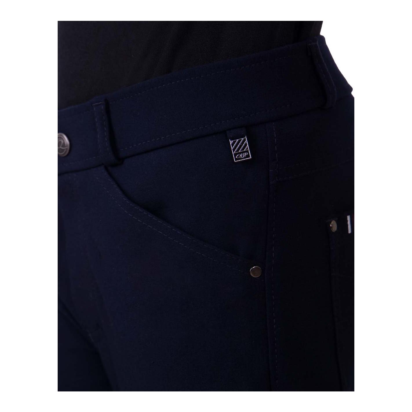 QHP Pantalon d'équitation Novan avec grip au genou Junior – bleu marine