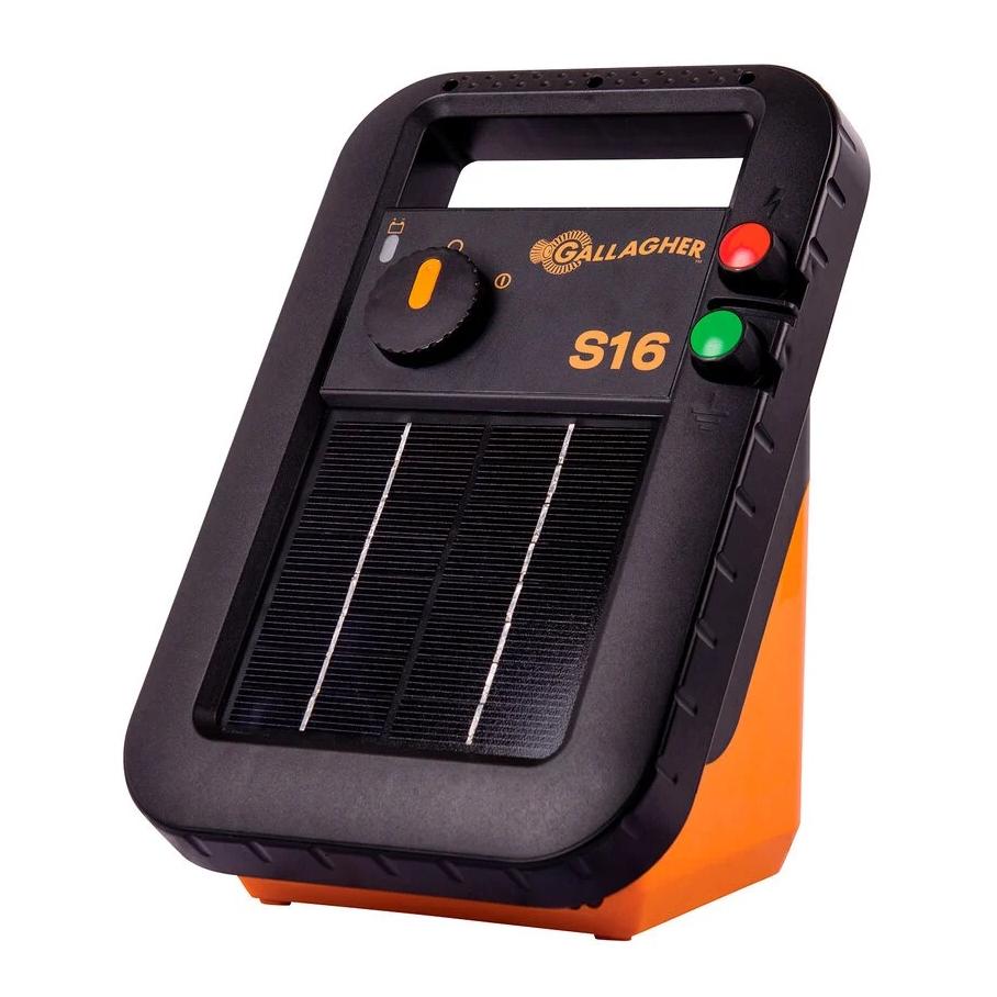 Gallagher Solargerät S16 - inkl. Batterie Schwarz/Orange