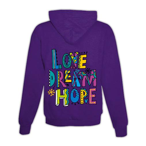 Hoodie mit Zipper Love, Dream, Hope Unisex
