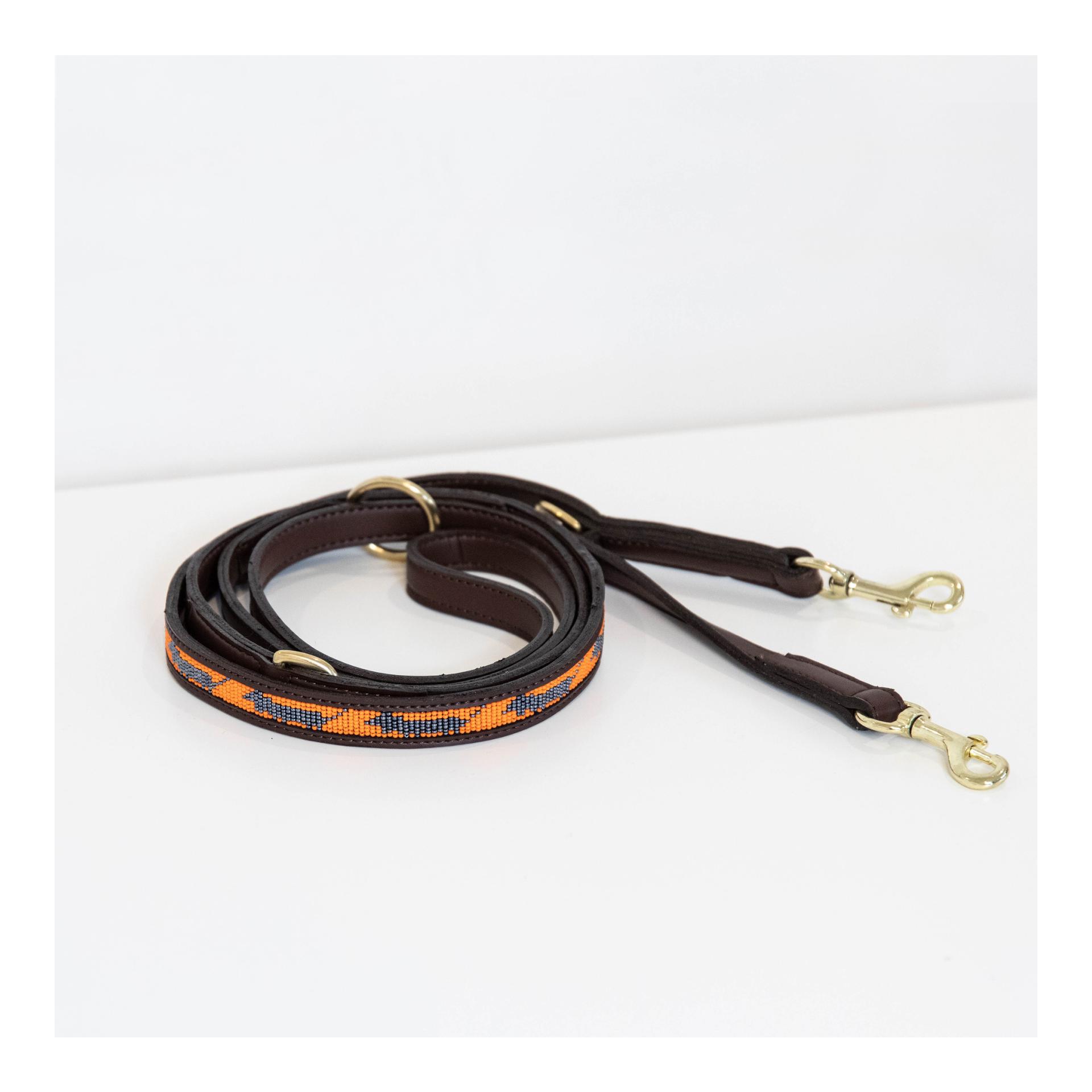 Kentucky Dogwear Hundeleine Handgemacht Pearls - orange/schwarz